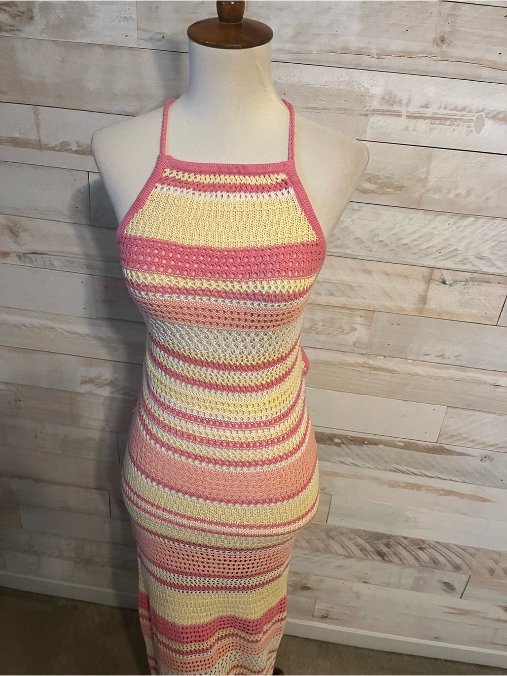 NWT L Space size L Hanna Montazamie Kaye Crochet Maxi Cover-Up Dress - Picture 5 of 11